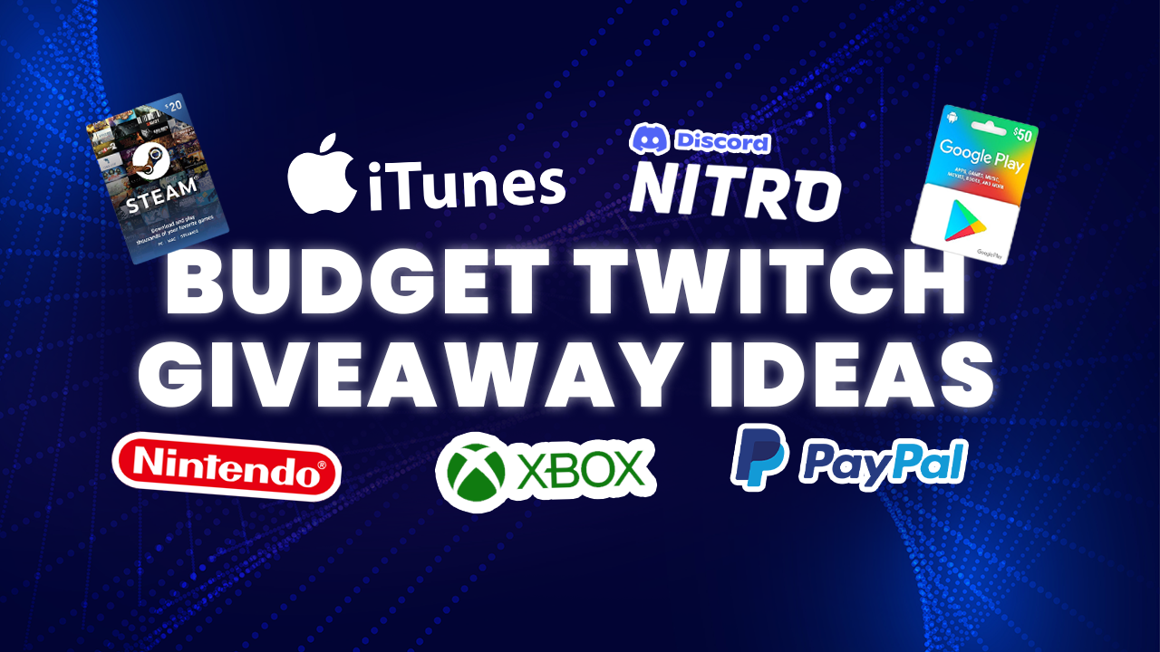 image with the text budget twitch giveaway ideas with various icons