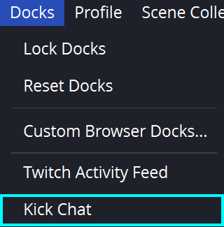 kick chat docks