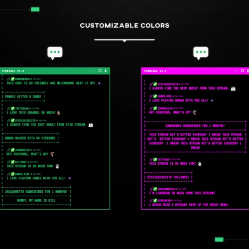 depiction of hacker chat widget color comparisons