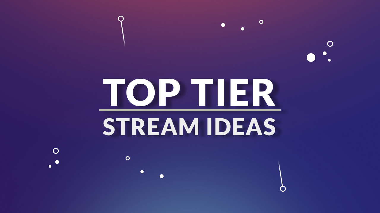 banner with text, top tier stream ideas