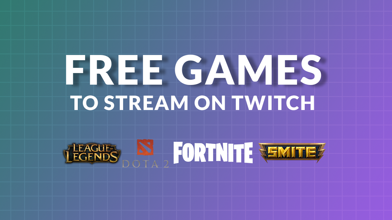 banner with the text: free games to stream on twitch, some game logos are also included