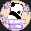 streamers lounge logo depicting cute panda and flowers