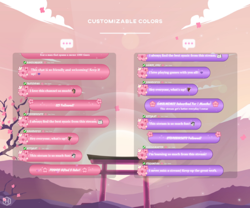 sakura chat widget color customisations