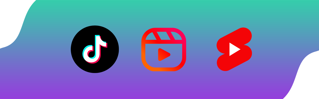 tiktok logo, instagram reels logo & youtube shorts logo