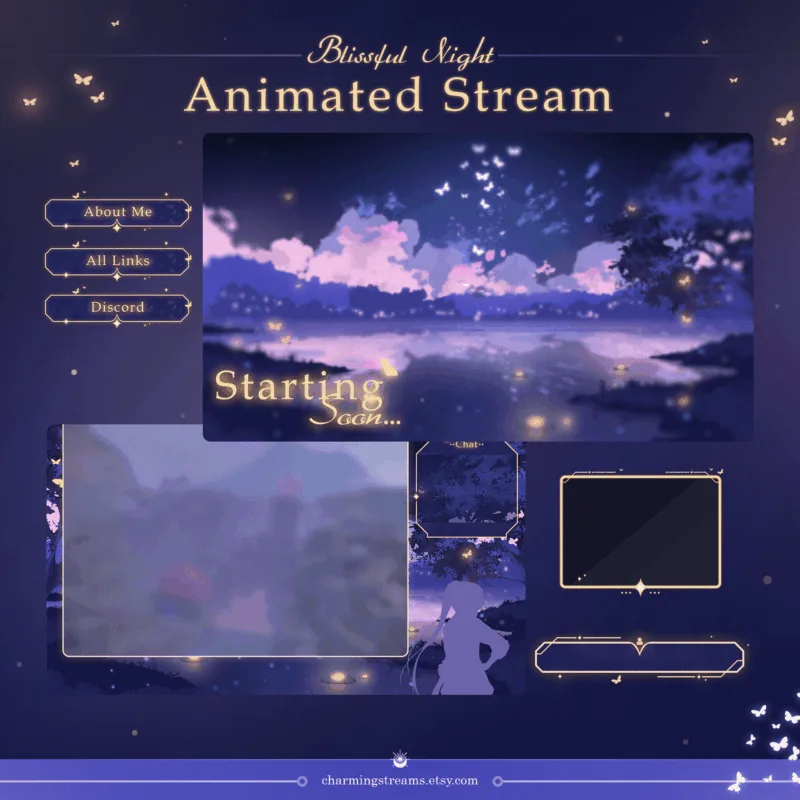 cozy night twitch overlays
