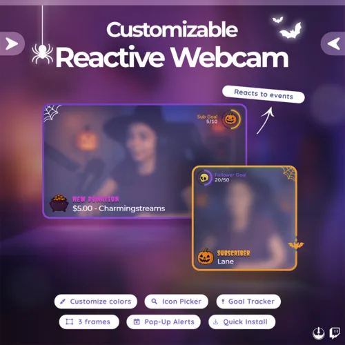 Halloween Reactive Webcam Widget