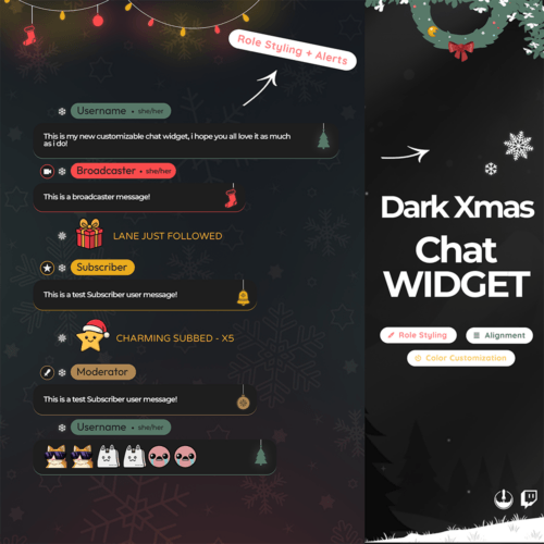 Dark Xmas Chat Widget