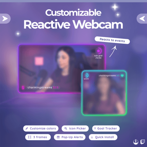 Neon Reactive Webcam Widget