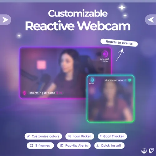 Neon Reactive Webcam Widget