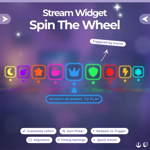 Neon Spin The Wheel Widget