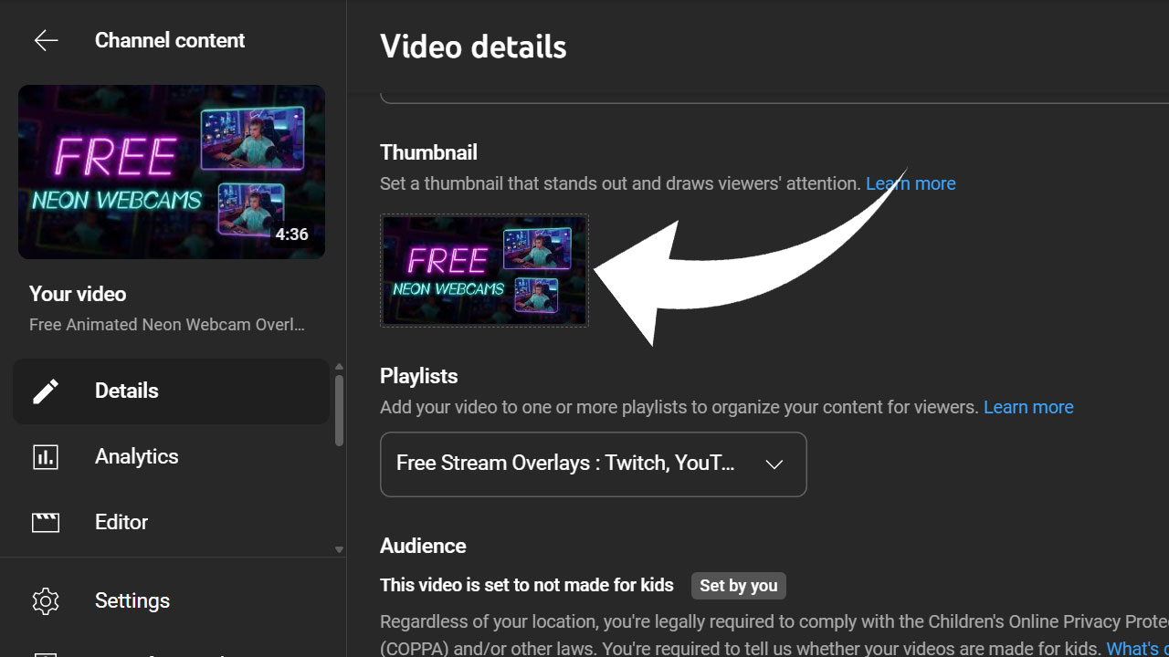 upload youtube thumbnail steps
