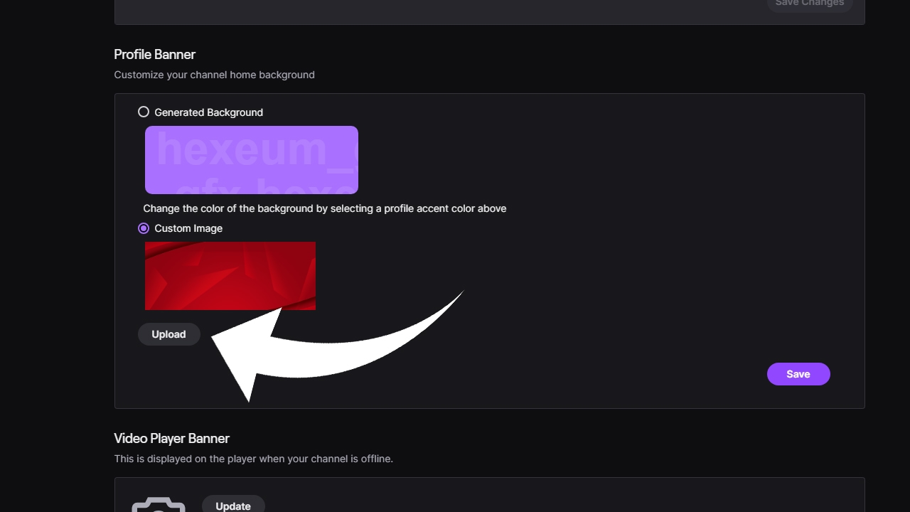 upload twitch banner steps