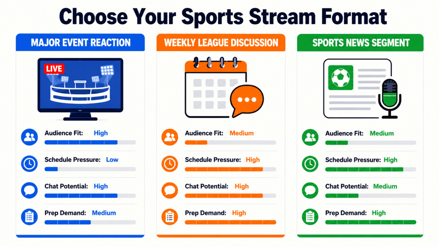 Sports stream format comparison
